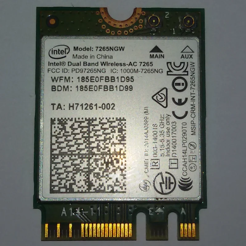 کارت شبکه وای فای اینتل intel 7265NGW AC-7265
